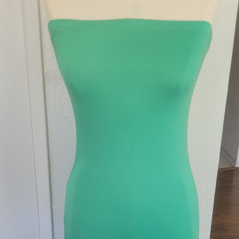 Green Tube Dress With Purse